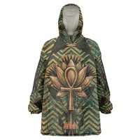 Khepri Kid Wearable Blanket Hoodie Ancient Egyptian Chevron, Scarab Ankh and Winged Khepri Guardian Motif - Wonder Print Shop