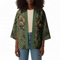 Khepri Kimono Ancient Egyptian Chevron, Scarab Ankh and Winged Khepri Guardian Motif - Wonder Print Shop
