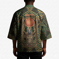 Khepri Kimono Ancient Egyptian Chevron, Scarab Ankh and Winged Khepri Guardian Motif - Wonder Print Shop