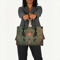 Khepri Leather Bag Ancient Egyptian Chevron, Scarab Ankh and Winged Khepri Guardian Motif - Wonder Print Shop