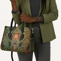 Khepri Leather Bag Ancient Egyptian Chevron, Scarab Ankh and Winged Khepri Guardian Motif - Wonder Print Shop