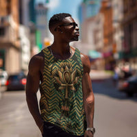 Khepri Men Tank Top Ancient Egyptian Chevron, Scarab Ankh and Winged Khepri Guardian Motif - Wonder Print Shop
