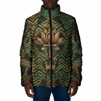 Khepri Padded Jacket Ancient Egyptian Chevron, Scarab Ankh and Winged Khepri Guardian Motif - Wonder Print Shop
