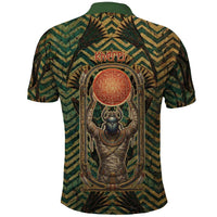 Khepri Polo Shirt Ancient Egyptian Chevron, Scarab Ankh and Winged Khepri Guardian Motif - Wonder Print Shop