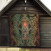 Khepri Quilt Ancient Egyptian Chevron, Scarab Ankh and Winged Khepri Guardian Motif - Wonder Print Shop