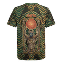 Khepri Rugby Jersey Ancient Egyptian Chevron, Scarab Ankh and Winged Khepri Guardian Motif - Wonder Print Shop