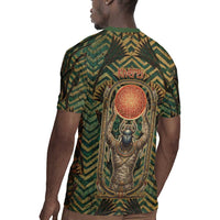 Khepri Rugby Jersey Ancient Egyptian Chevron, Scarab Ankh and Winged Khepri Guardian Motif - Wonder Print Shop