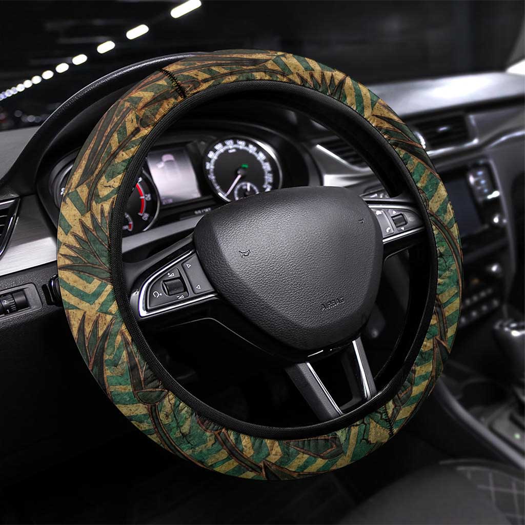 Khepri Steering Wheel Cover Ancient Egyptian Chevron, Scarab Ankh and Winged Khepri Guardian Motif - Wonder Print Shop