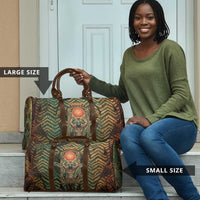 Khepri Travel Bag Ancient Egyptian Chevron, Scarab Ankh and Winged Khepri Guardian Motif - Wonder Print Shop