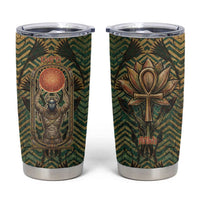 Khepri Tumbler Cup Ancient Egyptian Chevron, Scarab Ankh and Winged Khepri Guardian Motif - Wonder Print Shop