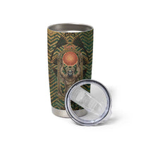 Khepri Tumbler Cup Ancient Egyptian Chevron, Scarab Ankh and Winged Khepri Guardian Motif - Wonder Print Shop