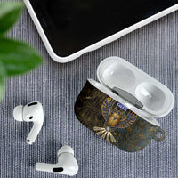 Khepri Ancient Egyptian AirPods Case Dark Hieroglyphic, Blue Lotus Eye Symbol, and Winged Scarab Resurrection - Wonder Print Shop