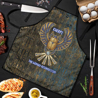 Khepri Ancient Egyptian Apron Dark Hieroglyphic, Blue Lotus Eye Symbol, and Winged Scarab Resurrection - Wonder Print Shop