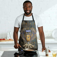 Khepri Ancient Egyptian Apron Dark Hieroglyphic, Blue Lotus Eye Symbol, and Winged Scarab Resurrection - Wonder Print Shop