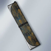 Khepri Ancient Egyptian Auto Sun Shade Dark Hieroglyphic, Blue Lotus Eye Symbol, and Winged Scarab Resurrection - Wonder Print Shop