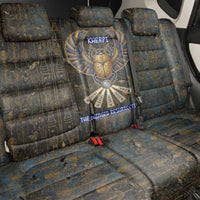 Khepri Ancient Egyptian Back Car Seat Cover Dark Hieroglyphic, Blue Lotus Eye Symbol, and Winged Scarab Resurrection - Wonder Print Shop