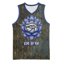 Khepri Ancient Egyptian Basketball Jersey Dark Hieroglyphic, Blue Lotus Eye Symbol, and Winged Scarab Resurrection - Wonder Print Shop