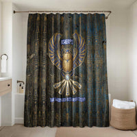 Khepri Ancient Egyptian Bathroom Set Dark Hieroglyphic, Blue Lotus Eye Symbol, and Winged Scarab Resurrection - Wonder Print Shop