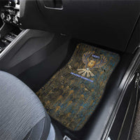 Khepri Ancient Egyptian Car Mats Dark Hieroglyphic, Blue Lotus Eye Symbol, and Winged Scarab Resurrection - Wonder Print Shop