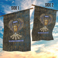 Khepri Ancient Egyptian Garden Flag Dark Hieroglyphic, Blue Lotus Eye Symbol, and Winged Scarab Resurrection - Wonder Print Shop