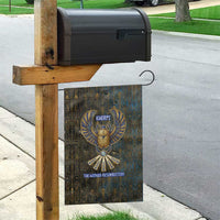 Khepri Ancient Egyptian Garden Flag Dark Hieroglyphic, Blue Lotus Eye Symbol, and Winged Scarab Resurrection - Wonder Print Shop