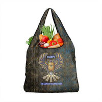 Khepri Ancient Egyptian Grocery Bag Dark Hieroglyphic, Blue Lotus Eye Symbol, and Winged Scarab Resurrection - Wonder Print Shop