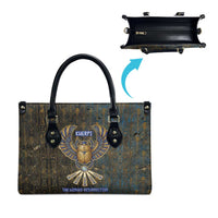 Khepri Ancient Egyptian Leather Bag Dark Hieroglyphic, Blue Lotus Eye Symbol, and Winged Scarab Resurrection - Wonder Print Shop