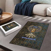 Khepri Ancient Egyptian Puzzle Dark Hieroglyphic, Blue Lotus Eye Symbol, and Winged Scarab Resurrection - Wonder Print Shop