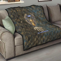 Khepri Ancient Egyptian Quilt Dark Hieroglyphic, Blue Lotus Eye Symbol, and Winged Scarab Resurrection - Wonder Print Shop