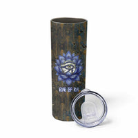 Khepri Ancient Egyptian Skinny Tumbler Dark Hieroglyphic, Blue Lotus Eye Symbol, and Winged Scarab Resurrection - Wonder Print Shop