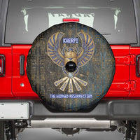 Khepri Ancient Egyptian Spare Tire Cover Dark Hieroglyphic, Blue Lotus Eye Symbol, and Winged Scarab Resurrection - Wonder Print Shop
