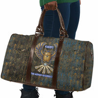 Khepri Ancient Egyptian Travel Bag Dark Hieroglyphic, Blue Lotus Eye Symbol, and Winged Scarab Resurrection - Wonder Print Shop