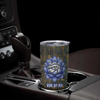 Khepri Ancient Egyptian Tumbler Cup Dark Hieroglyphic, Blue Lotus Eye Symbol, and Winged Scarab Resurrection - Wonder Print Shop