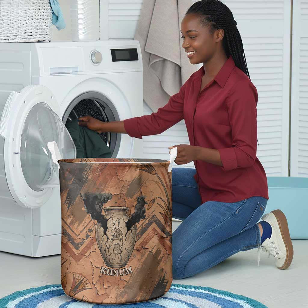 Khnum Laundry Basket Ancient Egyptian Earthy Cracked Papyrus - Divine Potter - Wonder Print Shop