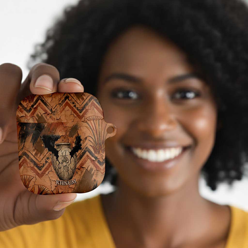 Khnum AirPods Case Ancient Egyptian Earthy Cracked Papyrus - Divine Potter - Wonder Print Shop