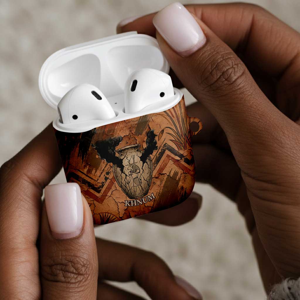 Khnum AirPods Case Ancient Egyptian Earthy Cracked Papyrus - Divine Potter - Wonder Print Shop
