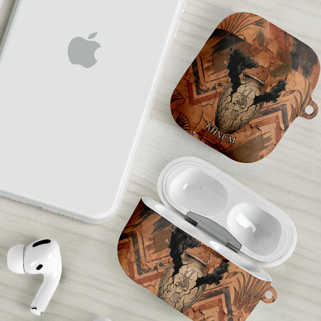 Khnum AirPods Case Ancient Egyptian Earthy Cracked Papyrus - Divine Potter - Wonder Print Shop