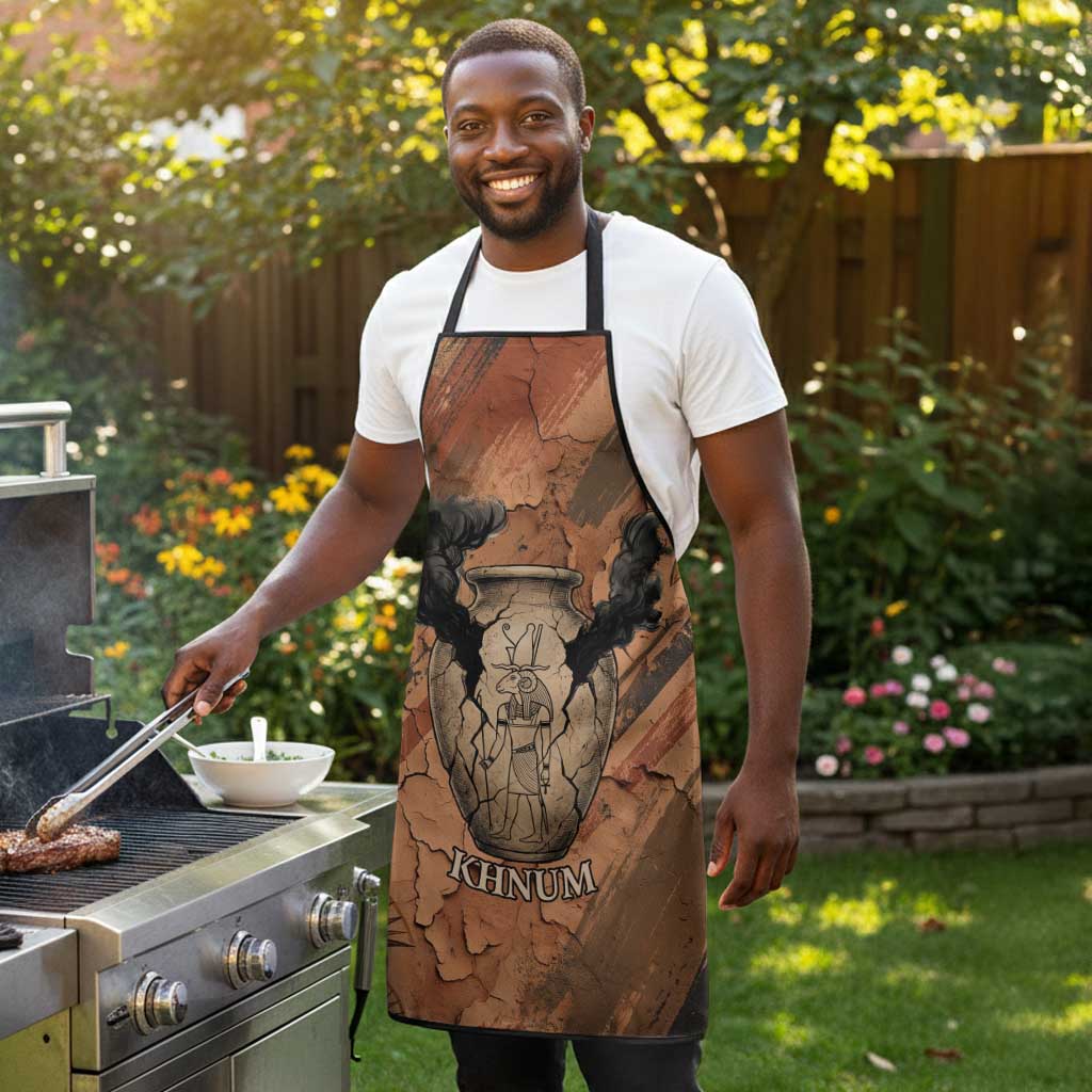Khnum Apron Ancient Egyptian Earthy Cracked Papyrus - Divine Potter - Wonder Print Shop