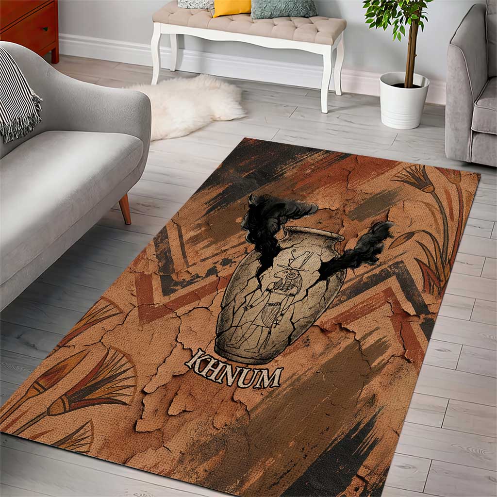 Khnum Area Rug Ancient Egyptian Earthy Cracked Papyrus - Divine Potter - Wonder Print Shop