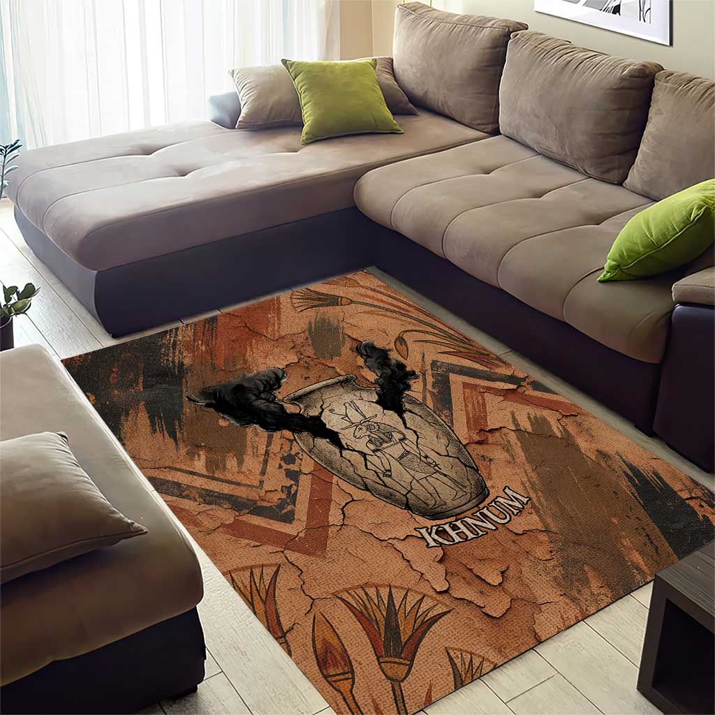 Khnum Area Rug Ancient Egyptian Earthy Cracked Papyrus - Divine Potter - Wonder Print Shop