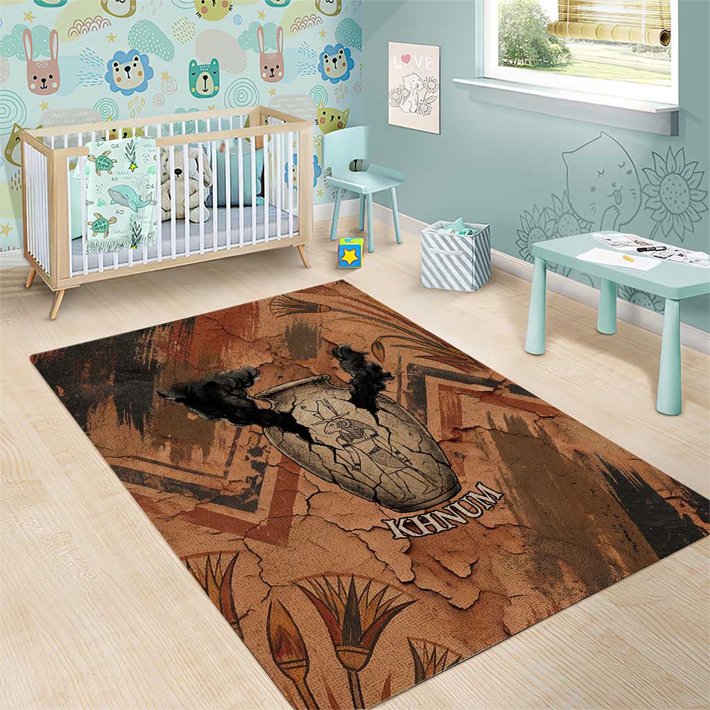 Khnum Area Rug Ancient Egyptian Earthy Cracked Papyrus - Divine Potter - Wonder Print Shop
