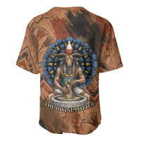 Khnum Baseball Jersey Ancient Egyptian Earthy Cracked Papyrus - Divine Potter - Wonder Print Shop