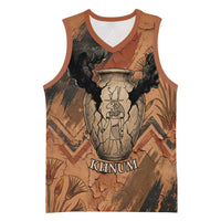 Khnum Basketball Jersey Ancient Egyptian Earthy Cracked Papyrus - Divine Potter - Wonder Print Shop