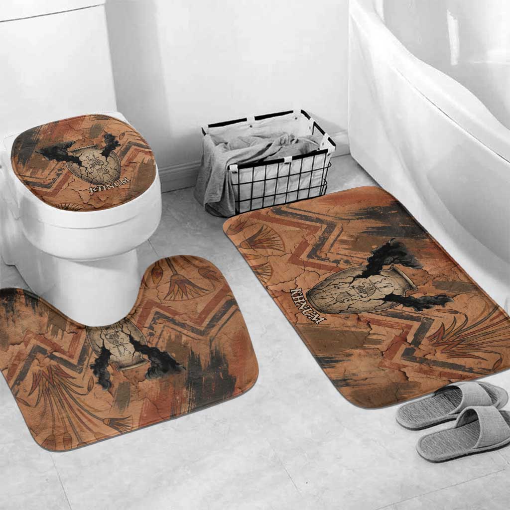Khnum Bathroom Set Ancient Egyptian Earthy Cracked Papyrus - Divine Potter - Wonder Print Shop