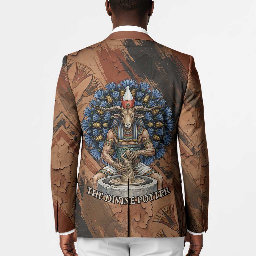 Khnum Blazer Ancient Egyptian Earthy Cracked Papyrus - Divine Potter - Wonder Print Shop
