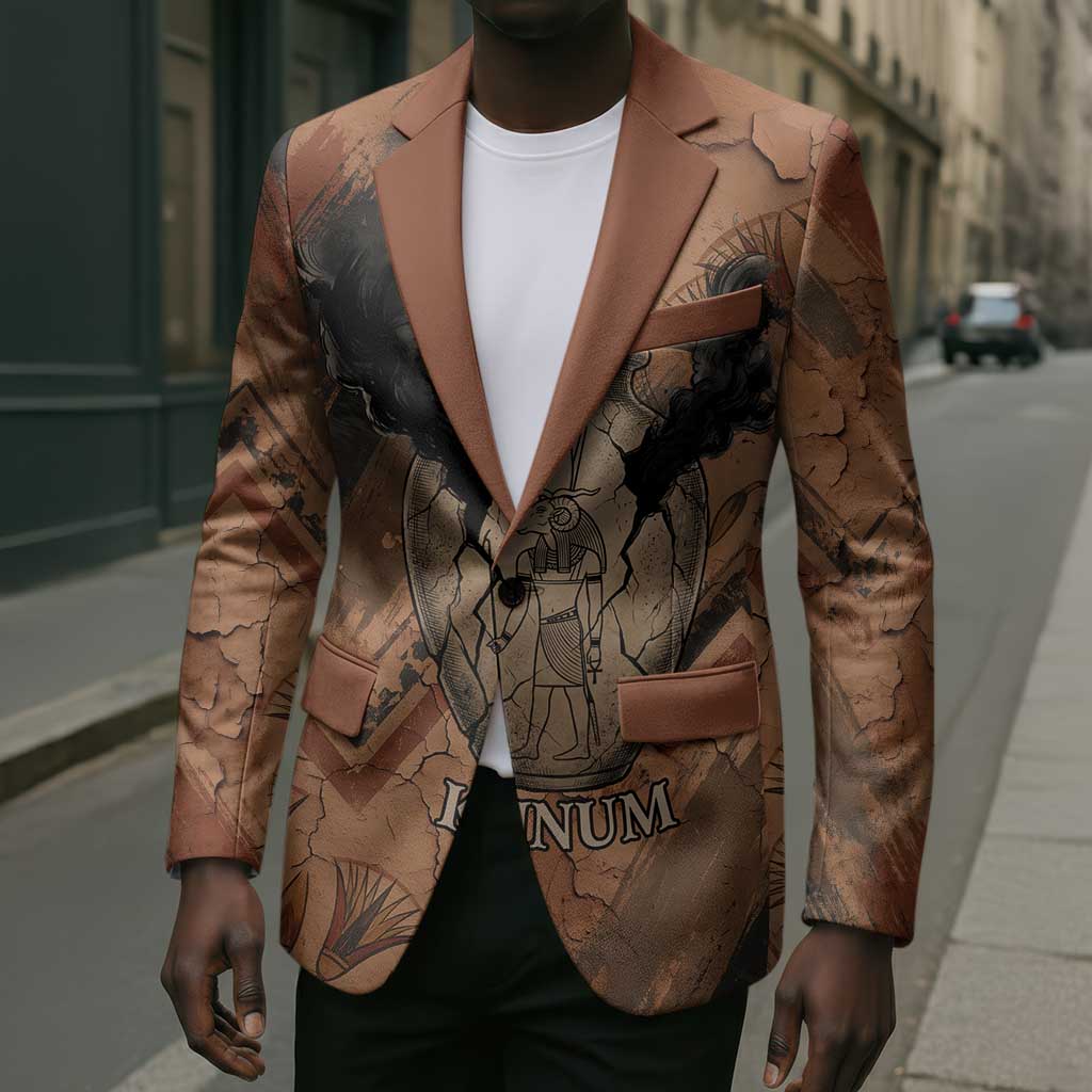 Khnum Blazer Ancient Egyptian Earthy Cracked Papyrus - Divine Potter - Wonder Print Shop