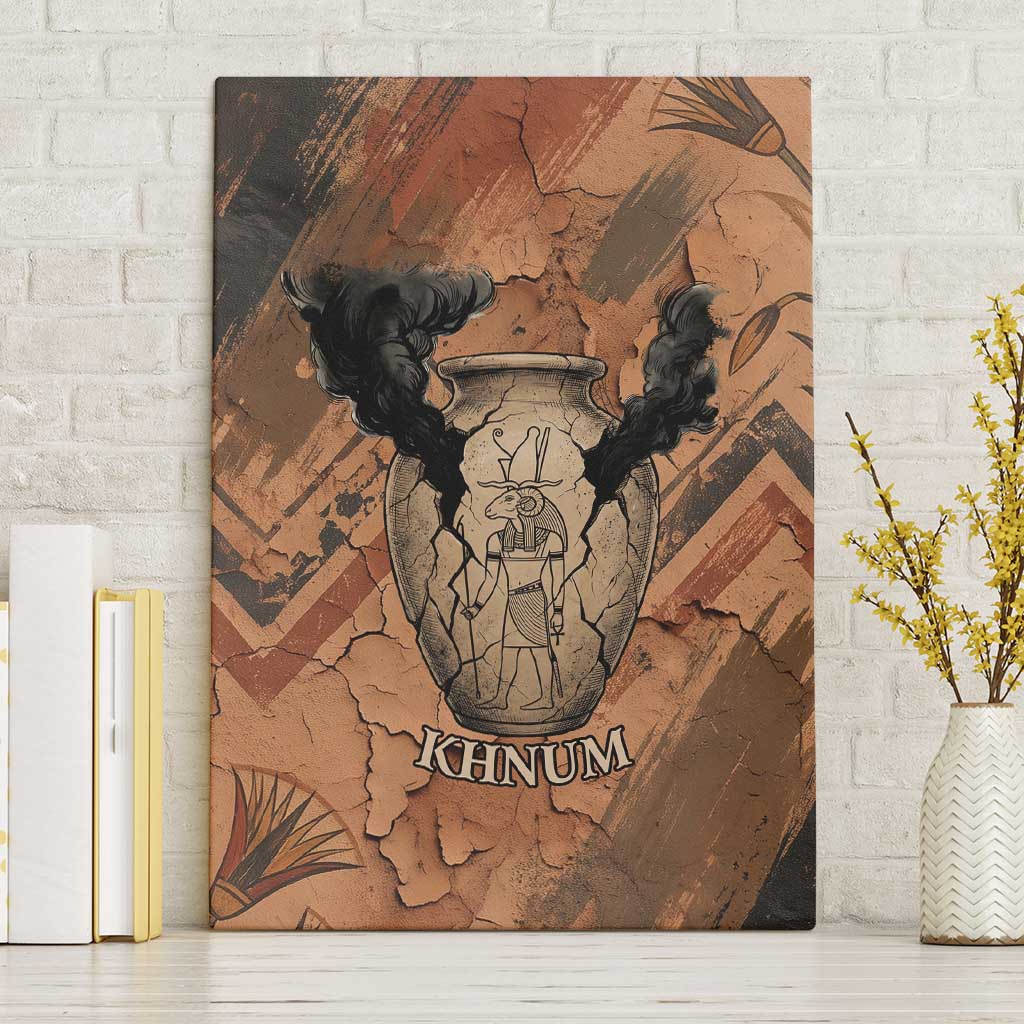 Khnum Canvas Wall Art Ancient Egyptian Earthy Cracked Papyrus - Divine Potter - Wonder Print Shop