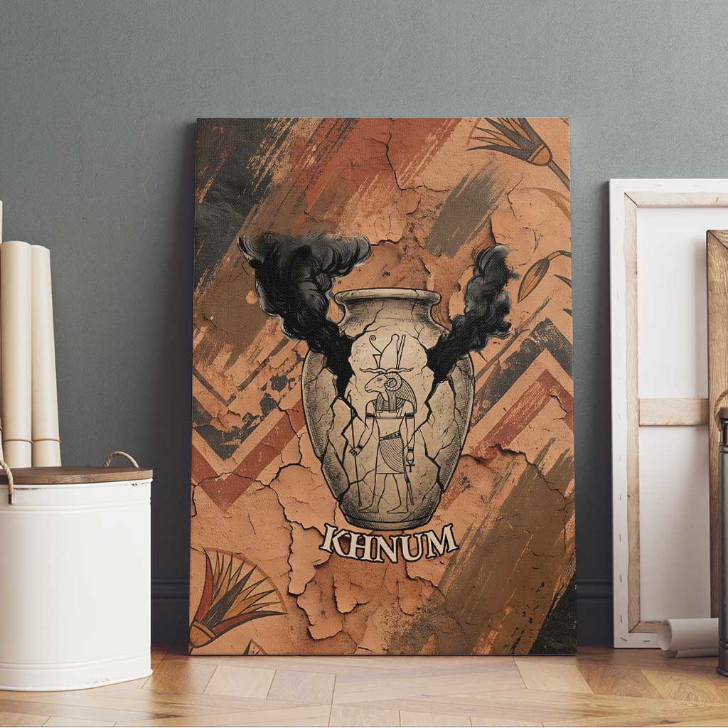 Khnum Canvas Wall Art Ancient Egyptian Earthy Cracked Papyrus - Divine Potter - Wonder Print Shop