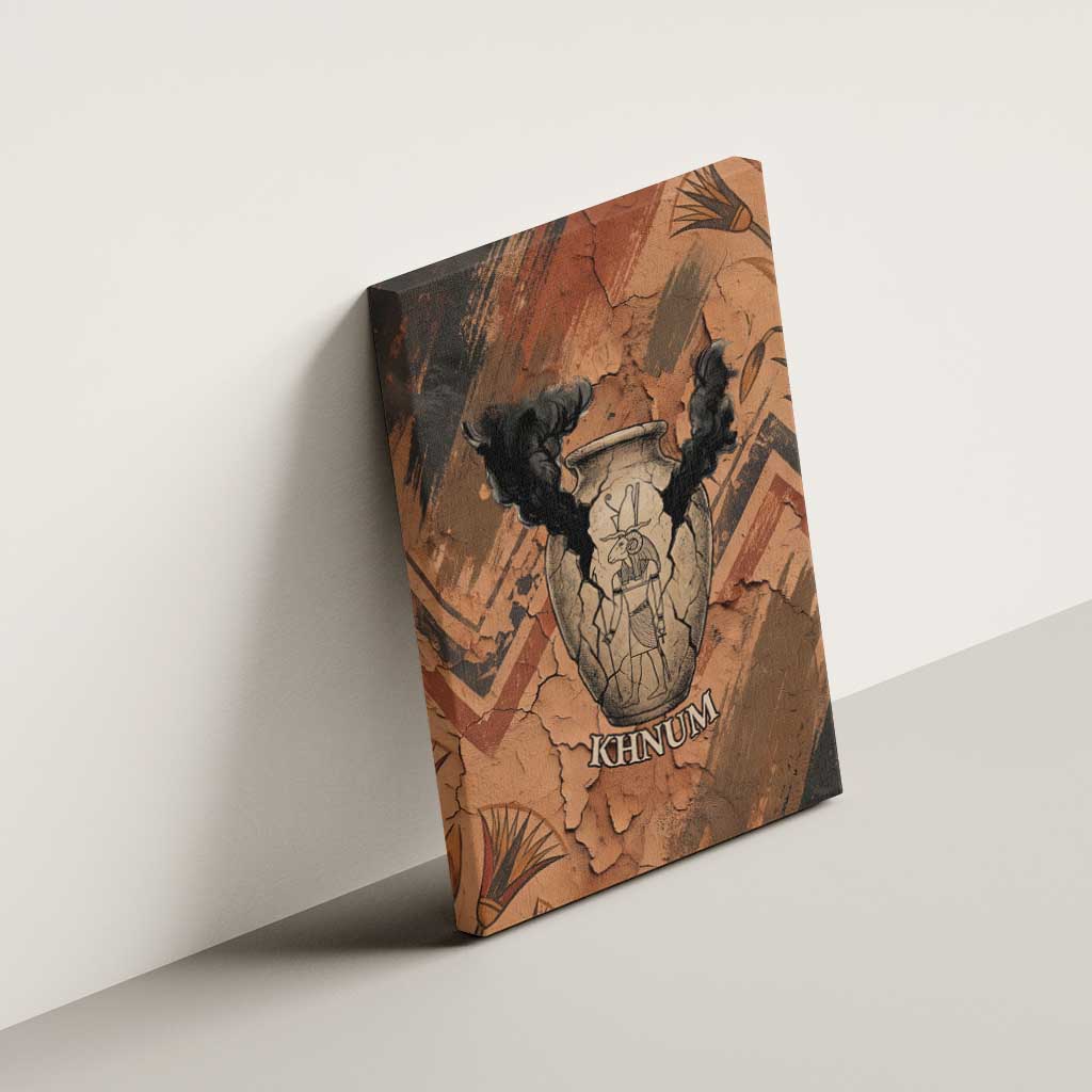 Khnum Canvas Wall Art Ancient Egyptian Earthy Cracked Papyrus - Divine Potter - Wonder Print Shop