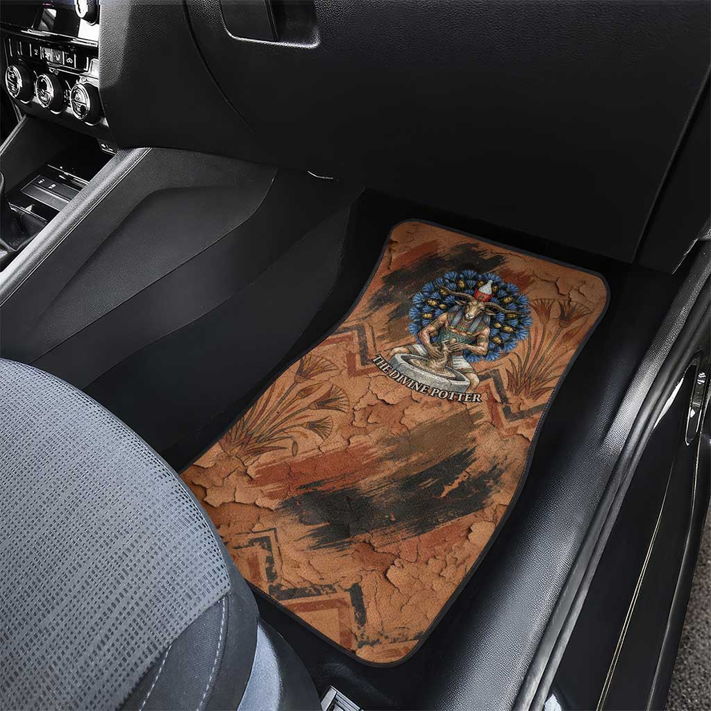 Khnum Car Mats Ancient Egyptian Earthy Cracked Papyrus - Divine Potter - Wonder Print Shop